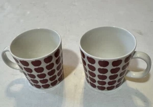 Arabia Finland Porcelain Apple Coffee Mugs Set Of Two 8 Oz. - Picture 1 of 3