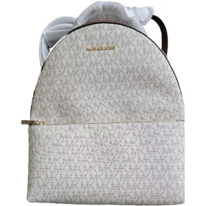 Michael Kors Sheila Medium Vanilla Signature PVC Front Pocket Backpack Purse - Picture 1 of 5