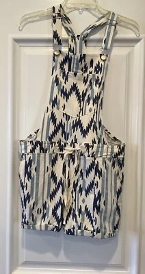 Pantalones Cortos Mameluco Cato Talla Pequeña Tejido Blanco Y Azul Estampado Azteca Suave Elástico NUEVO Foto 1 de 4