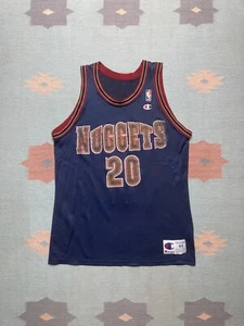 Vintage champion basketball jersey Denver nuggets LaPhonso Ellis faded size 44 - Picture 1 of 5