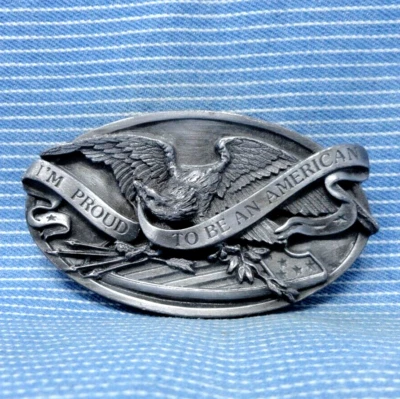 Estoy orgulloso de ser un cinturón americano hebilla flechas águila rama de colección bergamota. TYC408 Foto 1 de 4