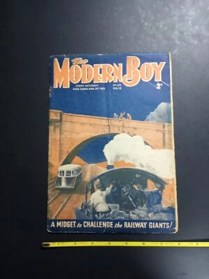 The Modern Boy Magazine April 1934 Vol 13 324, Train Cover British Midget Car UK - Image 1 of 2