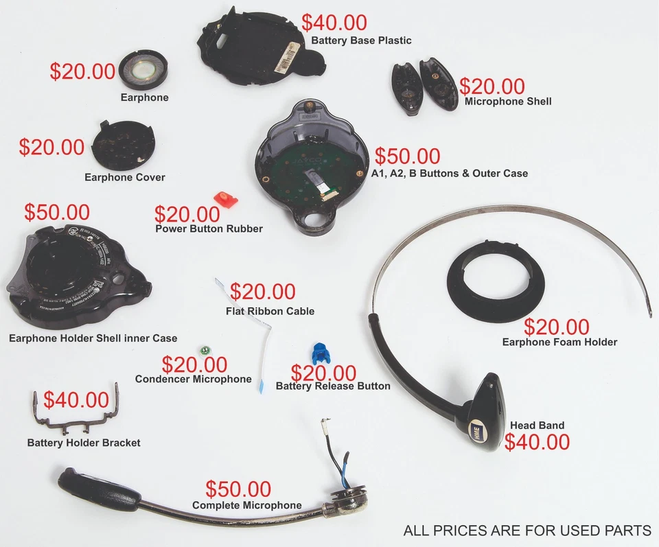 Piezas de auriculares inalámbricos HME Drive Thru para HS6100 HS6200 HS6300 WH220 WH300 - Imagen 1 de 1