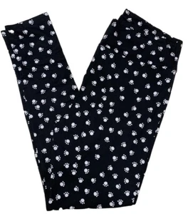 LuLaRoe Womens Leggings Size TC Black Dogs Cats Paw Prints Tall And Curvy NWT - Picture 1 of 4