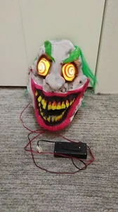 Geist Halloween verrückter Maulwurf Clown Maske Kostüm leuchtende Augen Latex FUNKTIONIERT! Gummi - Bild 1 von 5