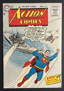 Action Comics #214 1956 DC Comics 4.5 VG+  AL PLASTINO SUPERMAN COVER - Picture 1 of 14