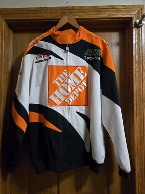 Large Tony Stewart Orange/Black/White Home Depot Nascar Jacket - Image 1 of 4