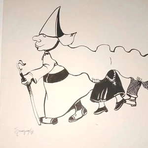 Original Signé Pablo Sanaguano artiste Équateur 1998 - Imagen 1 de 8