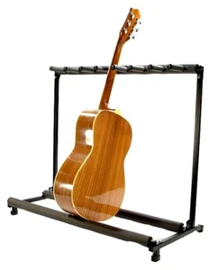 Zenison 7 GUITAR STAND String Instrument Floor Display Rack PADDED Folding - Picture 1 of 7