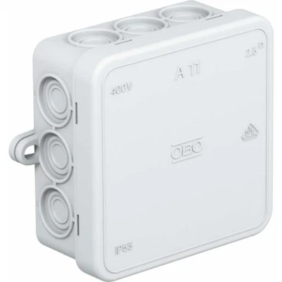 OBO Bettermann A11 Kabelabzweigkasten IP55 lichtgrau 85x85x40mm