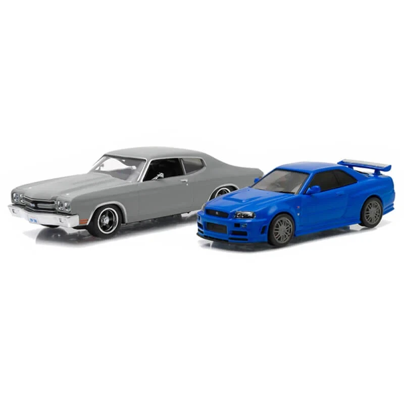 1/43 CHEVROLET CHEVELLE SS + NISSAN SKYLINE GT-R FAST & FURIOUS GREENLIGHT - Immagine 1 di 1