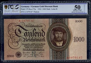 GERMANY 1000 REICHSMARK 1924 PICK # 179 PCGS 50 ABOUT UNC. - Imagen 1 de 2