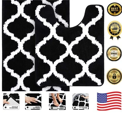Conjunto de alfombra de baño antideslizante segura - comodidad sofisticada para espacios modernos Foto 1 de 4