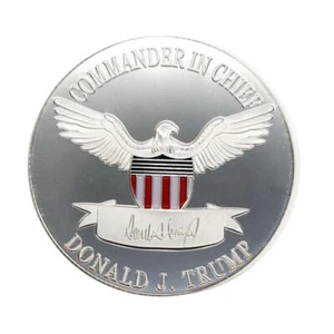 Moneda Donald Trump Presidente de Estados Unidos Desafío Libertad Conmemorativa Águila Color Plateado - Imagen 1 de 4
