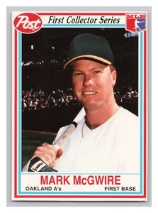 1990 Post Cereal MLB Baseball Card #12 Mark McGwire Oakland A's Collector - Picture 1 of 2