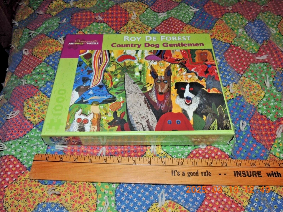 Pomegranate Roy De Forest Country Dog Gentlemen 1000 Piece Jigsaw Puzzle Sealed - Image 1 of 2