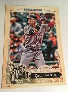 2017 Topps Gypsy Queen Jumbo 5x7 Carlos Gonzalez Rockies 204 #'d 01/49 - Picture 1 of 1