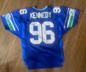 CORTEZ KENNEDY-SEATTLE SEAHAWKS HANDSIGNIERTES FOOTBALL-TRIKOT-HOF-MIAMI HURRICANES - Bild 1 von 5