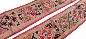 Cinta de Trabajo Espejo Étnico Tribal Textil Rabari Boho 66" X 5" para Proyecto Hágalo Usted Mismo - Imagen 1 de 4