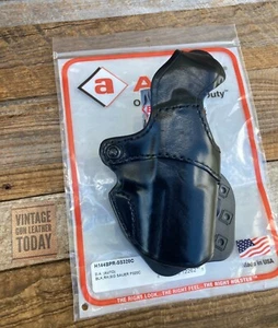 AKER D.A. Black Leather OWB Paddle Holster For Sig Sauer P320C Compact RIGHT - Picture 1 of 3