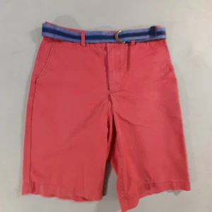 Polo Ralph Lauren Shorts Boys 16 Red Chino Coral Flat front Preppy w/ Belt - Picture 1 of 11