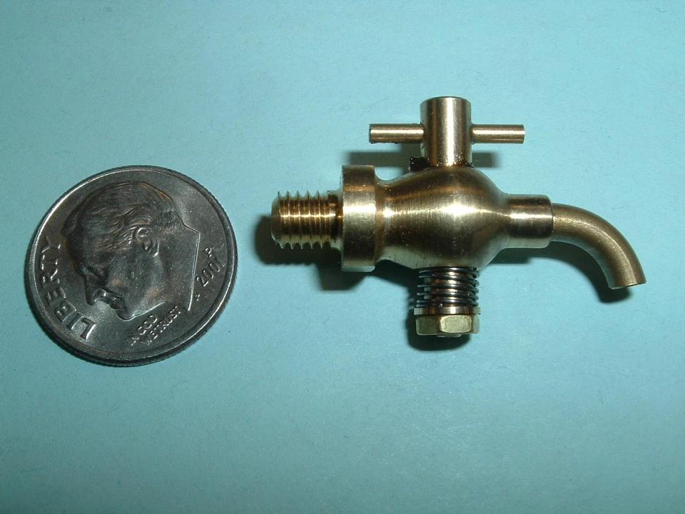 DEBOLT MACHINE INC Mini Model Hit and miss Gas engine Brass Spouted Drain Valve 10-32 Thread