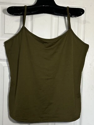 Angel Women's Plus Size 2X Spaghetti Straps Tank Top Camisole Solid Green New - Image 1 of 4