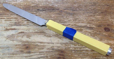 Cuchillo de cena Villeroy Boch Play Two cuadrado de plástico inoxidable Italia amarillo 1 XX Foto 1 de 3