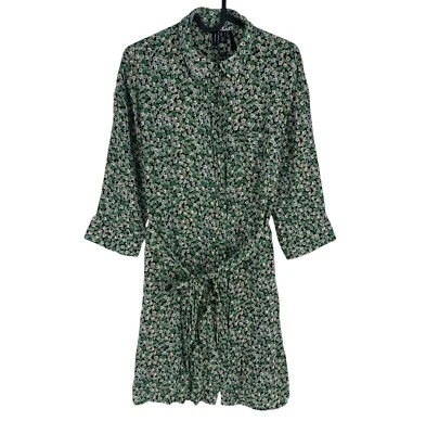 VERO MODA Mujer Verde Manga Larga con Cinturón Vestido Camisero TALLA S - Imagen 1 de 4