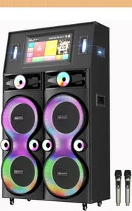 12" Dolphin XL-4120 Karaoke Party Speaker Loud Bass w/ 18" Smart Tablet & 2 Mics - Picture 1 of 3