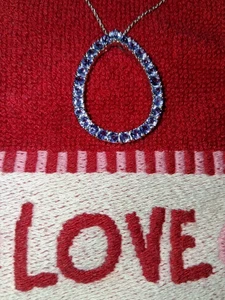 Tanzanite Necklace 3.25 CTW Natural Stones With 18 inch Sterling Silver Chain - Picture 1 of 8