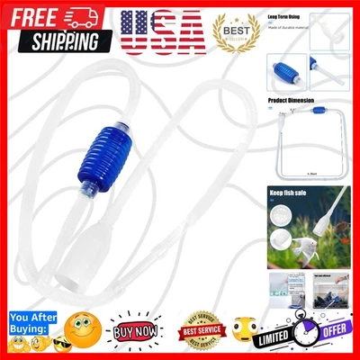 Large Aquarium Vacuum Siphon & Gravel Cleaner with Safe Fish Filter - 1.6m Hose - Image 1 of 4