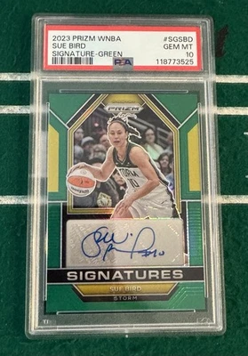 Sue Bird Auto 2023 Prizm Signatures PSA 10 SG-SBD Green Prizm Team Color Storm - Image 1 of 2