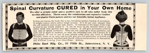 Advertising Print Ad 1903  Philo Burt Mfg Jamestown NY Spinal Curvature Cured - Picture 1 of 1