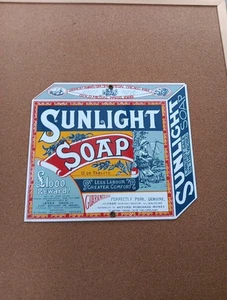 Vintage Ande Rooney Porcelain Metal Enamel Sign Sunlight Soap Sign 10x8 - Picture 1 of 4