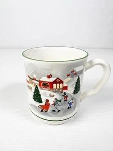 Taza Sango 3900 Noche Silenciosa, Hecha en Corea Joan Luntz Patinadores sobre Hielo Navidad - Imagen 1 de 5