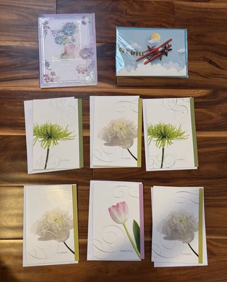 DELUXE Hallmark Floral Garden Themed Sympathy Card Lot of 8 - Image 1 of 3