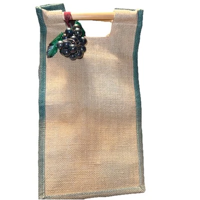 Bolsa de regalo doble botella de vino de yute ¡de colección! Foto 1 de 3