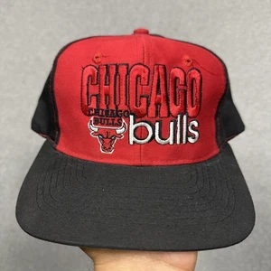 Vintage Chicago Bulls Hat Snapback The Game Cap Red Black Rare Limited 90s - Picture 1 of 6