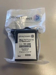 GENUINE DM50 DM60 Pitney Bowes 797-OSB Bluefranking machine ink cartridge - Picture 1 of 2