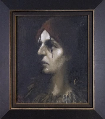 CHARLES BRAGG - "PIEROT" OIL PAINTING ON CANVAS SIGNED - Image 1 of 2