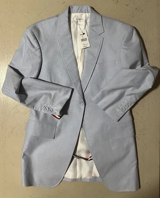New $2200 Thom Browne Women Single-Button Blazer Jacket LT Blue 38/2 - Image 1 of 4