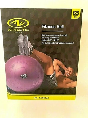 **NEW** Athletic Works Fitness Exercise Yoga Ball Balance Trail 65 cm  - Image 1 of 4