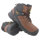 MEN'S MAXSTEEL LACE UP PARKER MS16C SAFETY BOOTS BROWN ANKLE SUPPORT