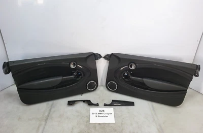 ✅ 12-15 OEM Mini Cooper R59 Frontal Izquierdo Derecho Interior Puerta Paneles Negro SET Foto 1 de 4