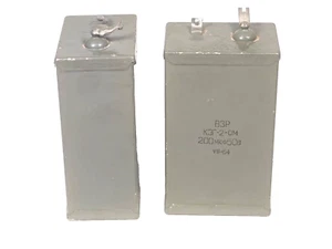 200 uF 50 V KEG-2 (КЭГ-2) SOWJETISCHER ELEKTROLYTKONDENSATOR NOS QTY-2 - Bild 1 von 1