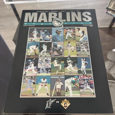 VTG 90s Miami Florida Marlins Opening Day Magazine 1996 April 1 - Image 1 of 2
