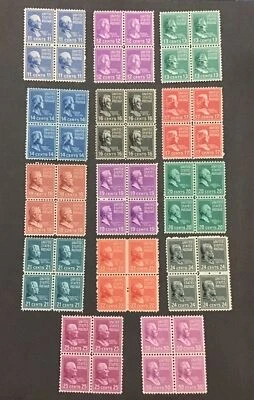US  1938 VF-XF MNH Sc#816-819, 821-829, 831 Blks of 4, Sc#815,20,25 PB,  (W21) - Image 1 of 4
