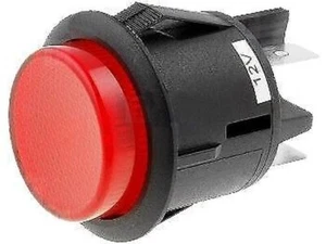 Push-button switch OFF-ON fixed, 4pins 16A/250VAC DPST illuminated red LED 12VDC - Picture 1 of 2