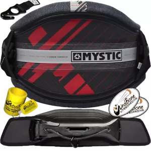 Imbracatura da kiteboarding 2020 Mystic Majestic X con guscio in carbonio rossa con barra da surf stealth - Foto 1 di 5